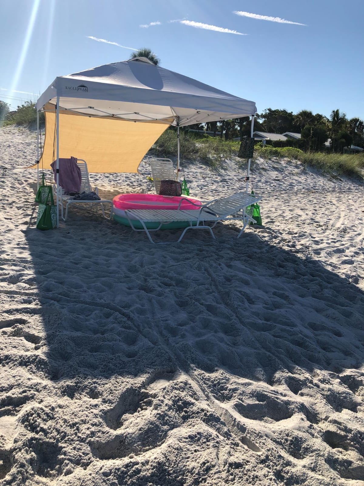 EAGLE PEAK 10x10 Pop Up Canopy Tent Easy Up Canopy Outdoor, White | Patented PeakPush™ Center Lock, 1 Person Setup Portable Pop Up Tent, Beach, Markets, Camping Sport Events, Wheeled Carry Bag customer photo 1