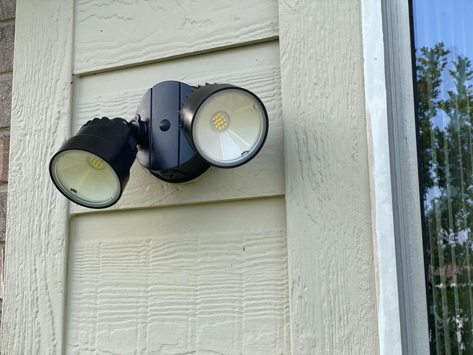 LUTEC P6221B 2000 Lumen 18 Watt LED Dual-Head Floodlight Outdoor, Switch Controlled Waterproof Exterior Security Wall Light for Patio, Garden,Yard-Black customer photo 1