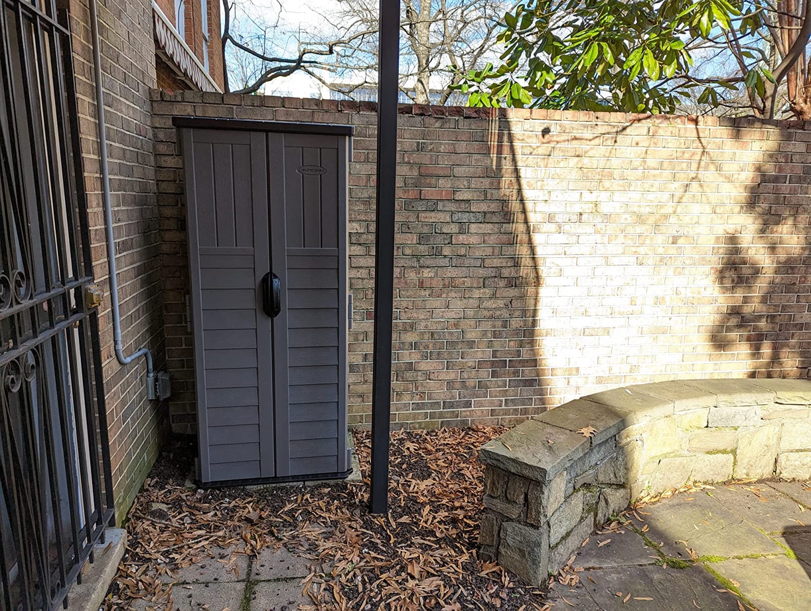 Suncast 22 Cu Ft, Vertical Storage Shed, Pad-Lockable Double Doors, Stoney customer photo 2