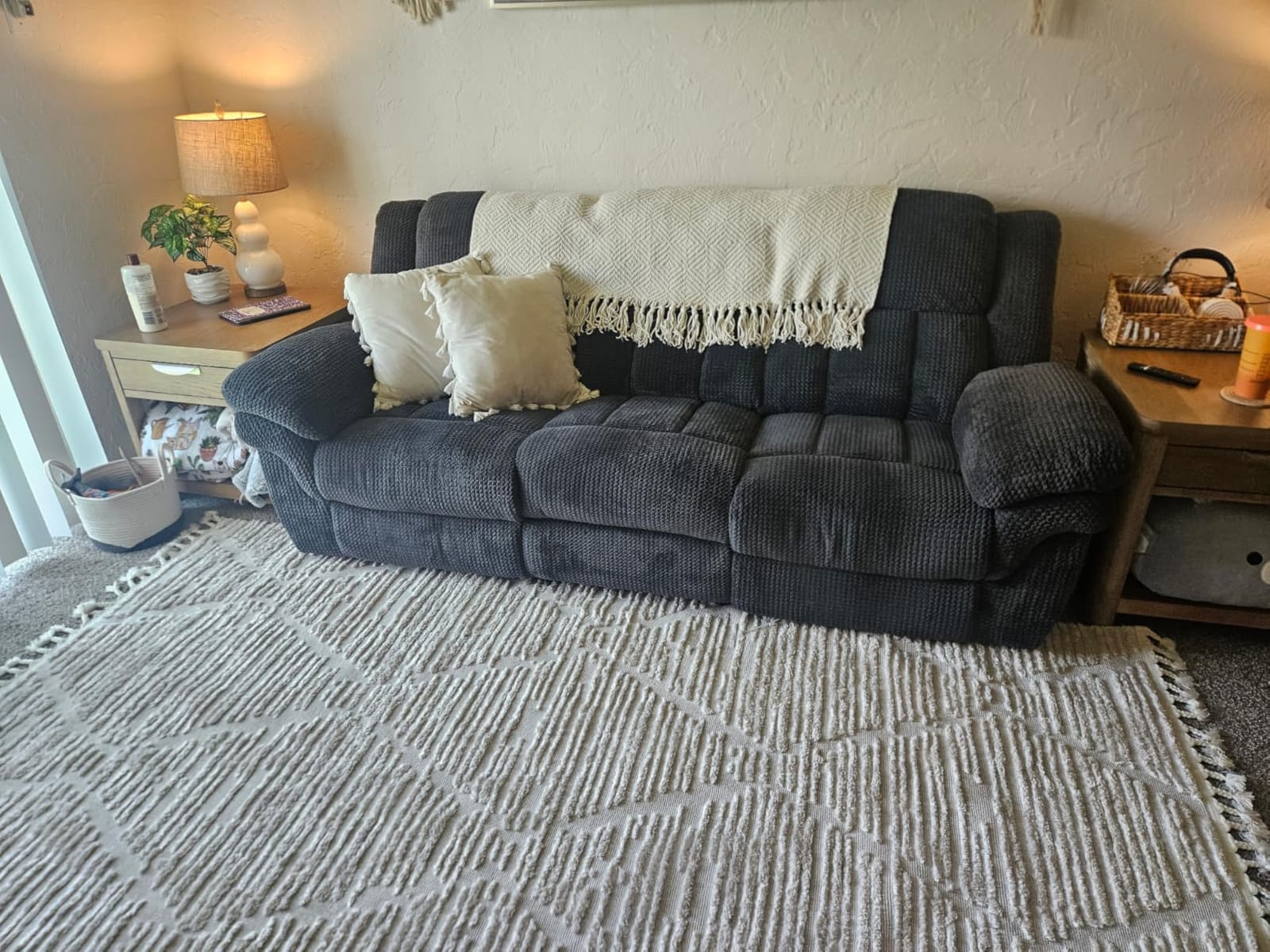 SAFAVIEH Area Rug 8x10 - Marrakesh Collection - Large - Beige, Moroccan Trellis Design with Tassel Detail, Non-Shedding & Easy to Clean, Ideal for Living Room, Bedroom, Dining Space (MRK517C) customer photo 1