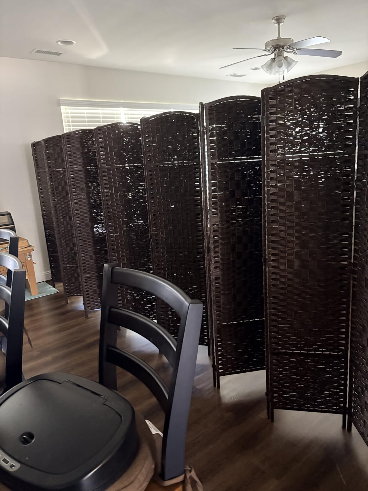 RHF Room Divider Panel,4 Panel Partition Room Dividers Screen, Dark Mocha customer photo 1