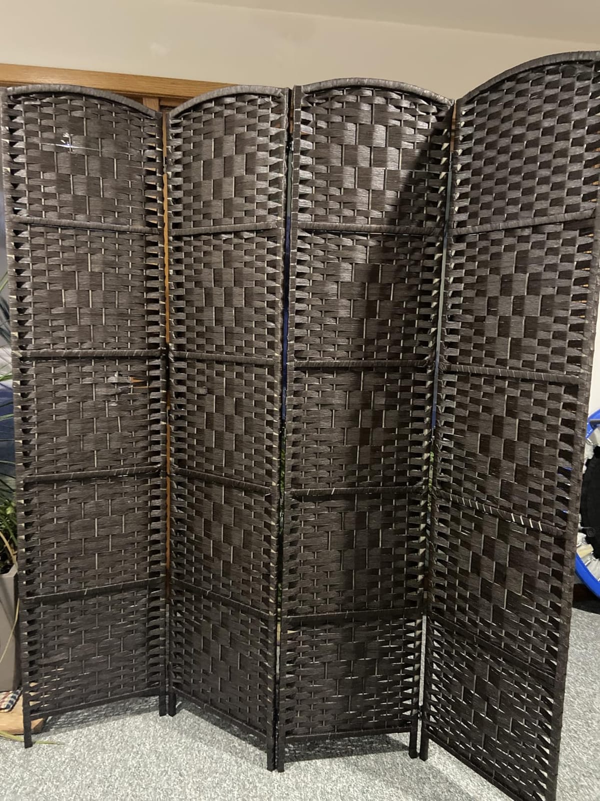 RHF Room Divider Panel,4 Panel Partition Room Dividers Screen, Dark Mocha customer photo 2