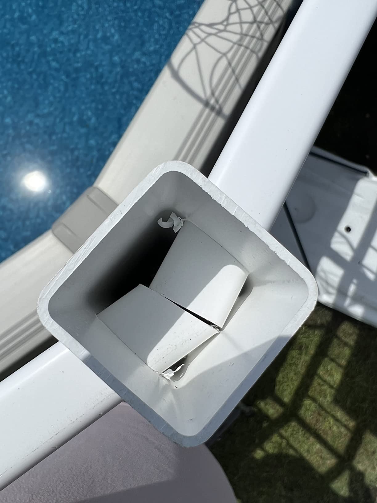 Aqua Select Above Ground Swimming Pool Resin Safety Pool Fence Base | White customer photo 2