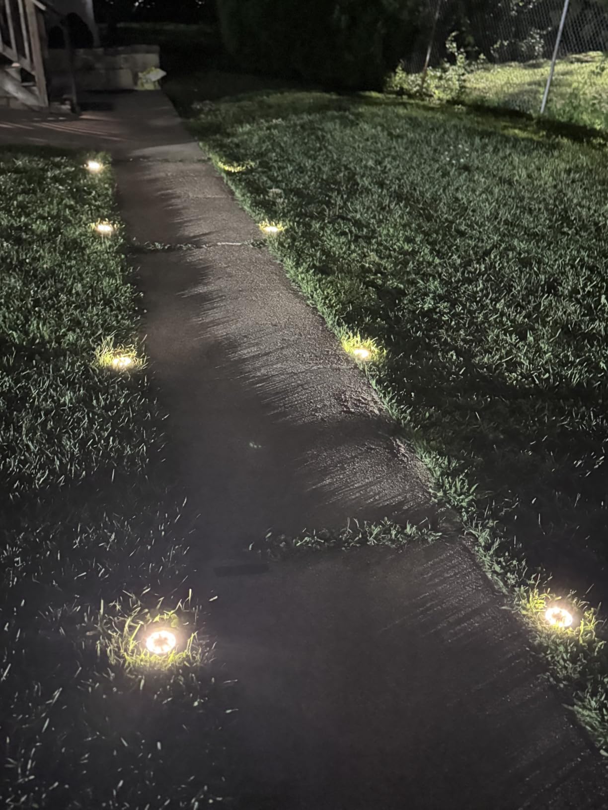 INCX 12 Pack 4.6 Inch Solar Ground Lights Outdoor, Waterproof, Cold White customer photo 1