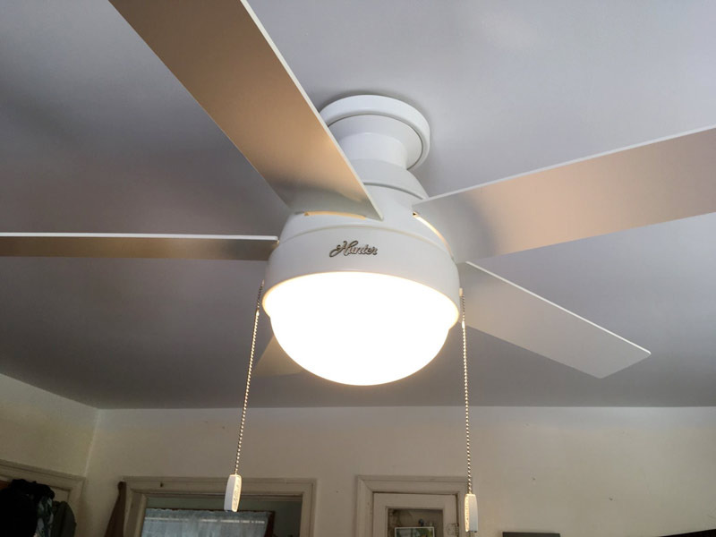 Hunter Anslee, Indoor, Ceiling Fan, with LED Light, 46 inch, Brushed Nickel customer photo 2