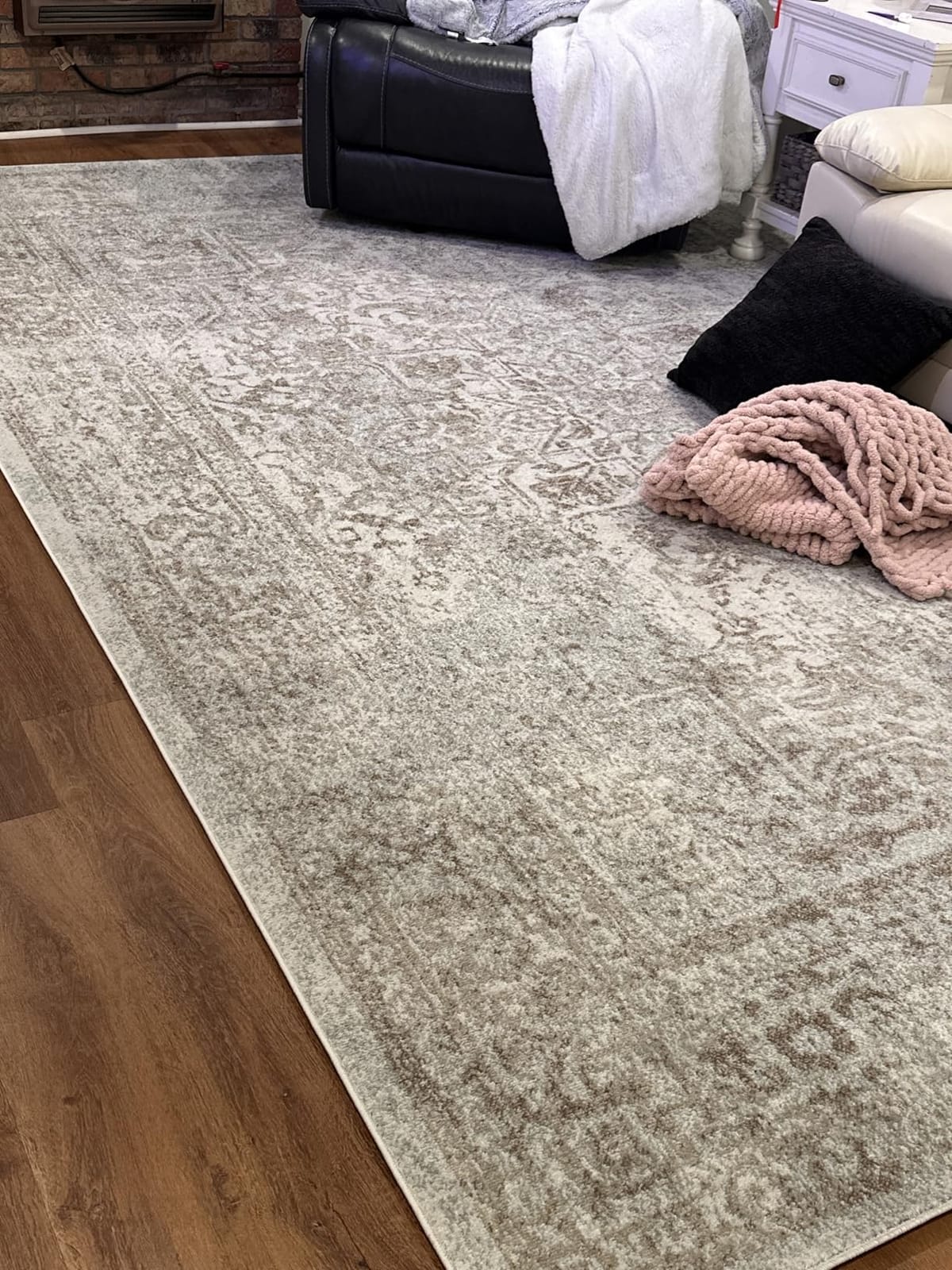 SAFAVIEH Evoke Area Rug 8x10 Large, Ivory & Taupe EVK256E customer photo 2
