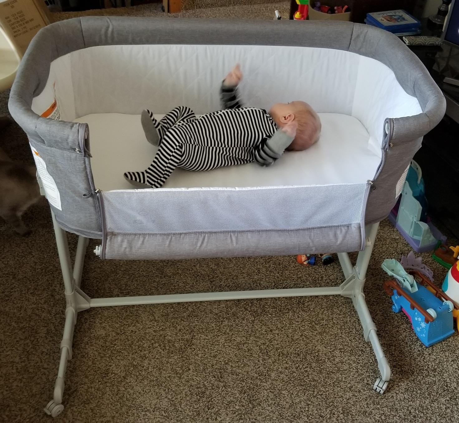 KoolerThings 3 in 1 Baby Bassinet, Bedside Sleeper, & Playpen, Easy Folding Portable Crib (Grey) - KoolaBaby customer photo 1