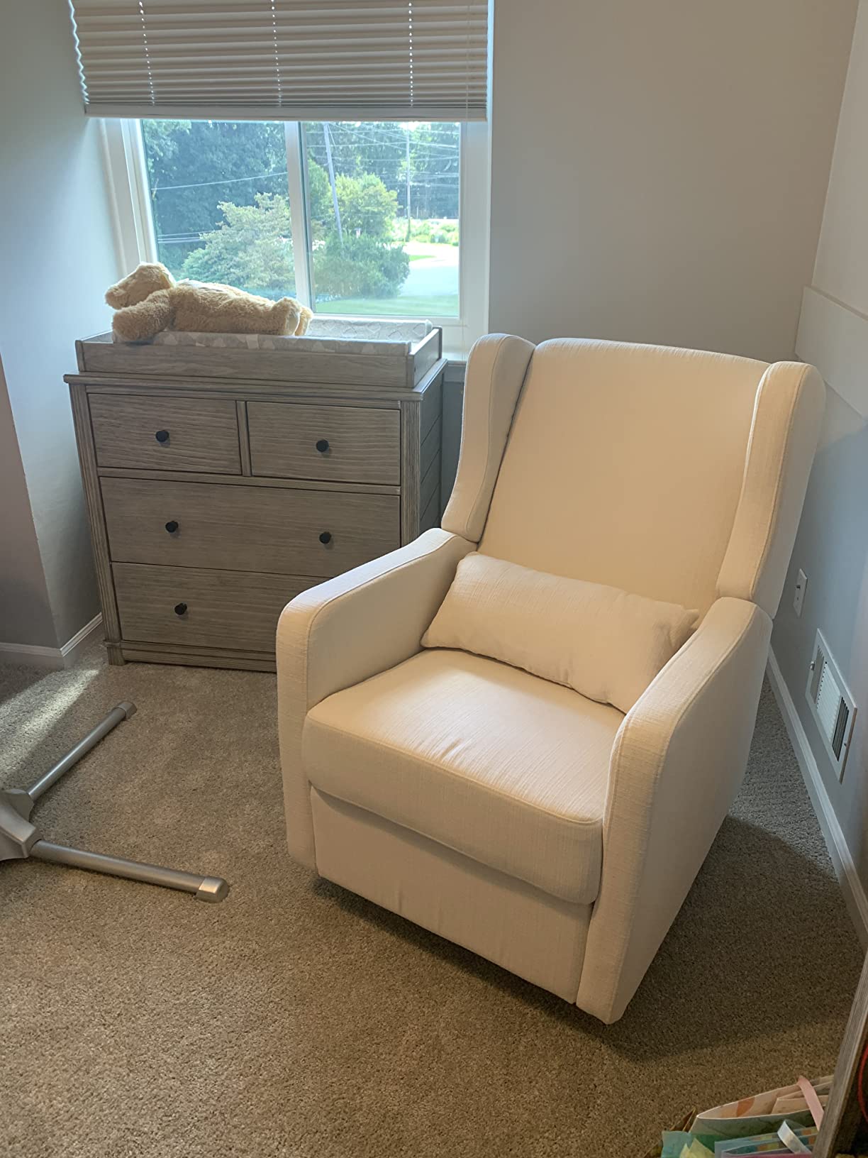 Carter's by DaVinci Arlo Recliner, Cozy Cream | Glider Recliner Nursery Chair w/ 360° Swivel - GREENGUARD Gold & FSC Certified Glider Rocking Chair customer photo 2