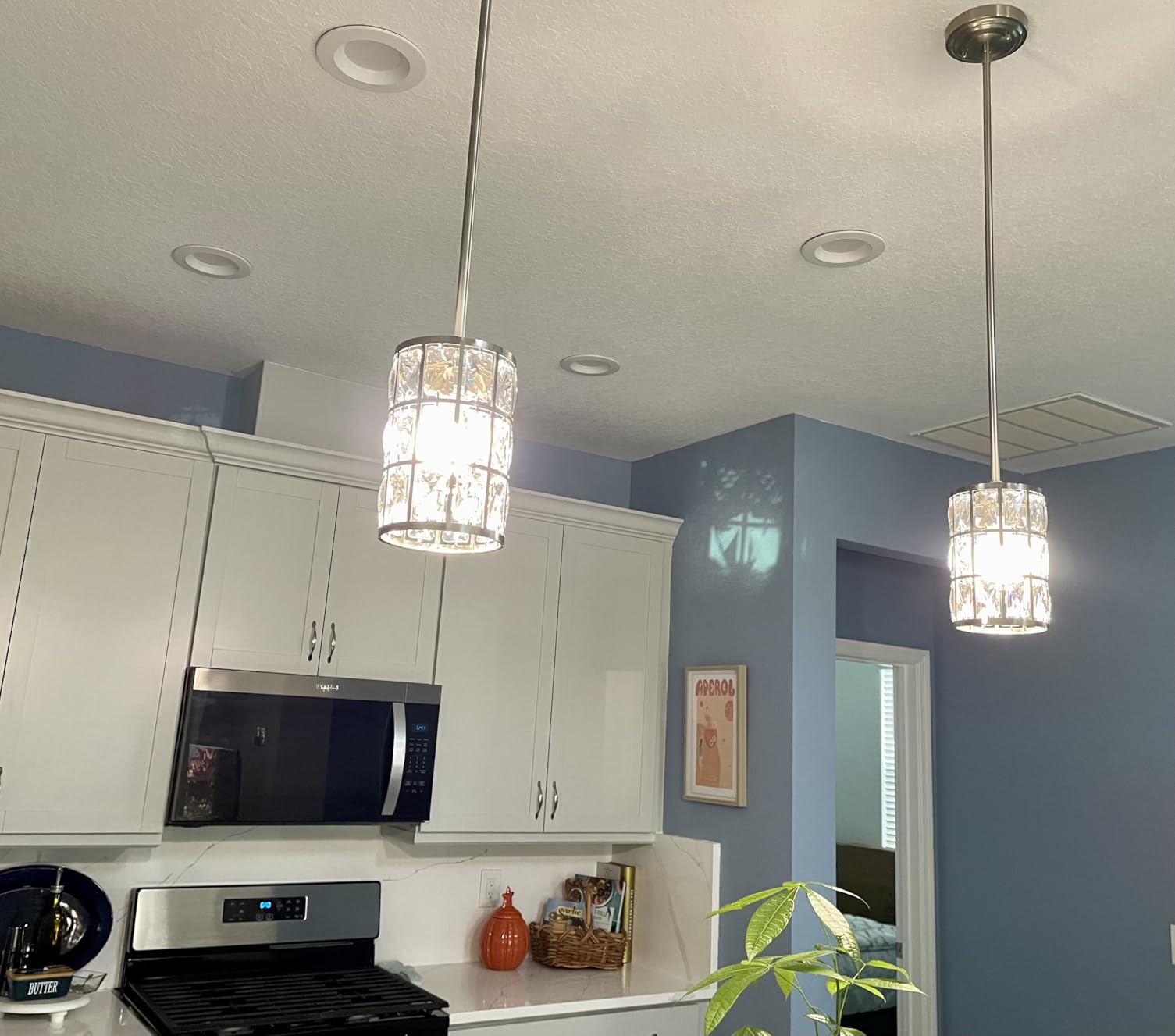 2 Pack 1 Light Hanging Kitchen Island 5