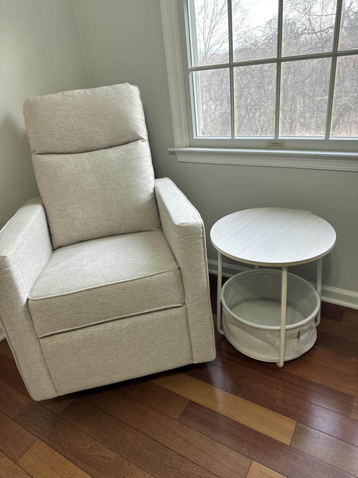 DaVinci Gabby Glider Recliner Nursery Chair w/ 360° Swivel - Misty Grey | High Pillowback Glider Rocking Chair - GREENGUARD Gold & FSC Certified - Comfy Swivel Recliner for Living Room & Nursery customer photo 2