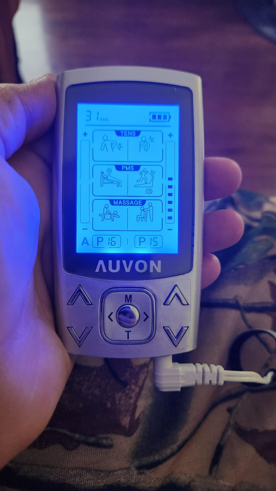 AUVON Dual Channel TENS Unit 24 Modes Muscle Stimulator for Pain Relief,Rechargeable TENS Machine Massager with 12 Pads, ABS Pads Holder, USB Cable and Dust-Proof Storage Bag customer photo 1