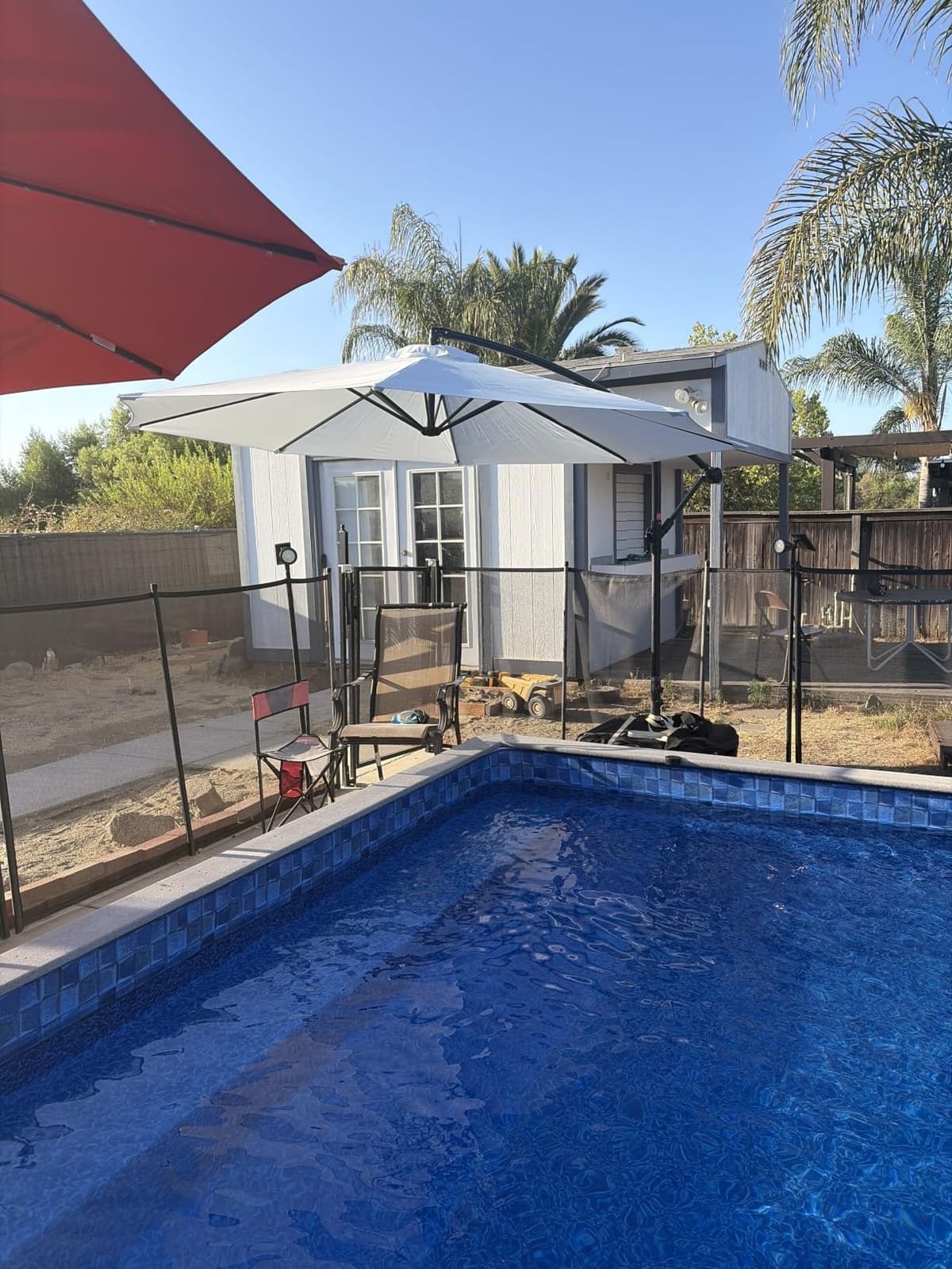 Best Choice Products 10ft Offset Cantilever Hanging Market Patio Umbrella, 8 Sturdy Ribs, Easy Adjustment - Navy Blue customer photo 1