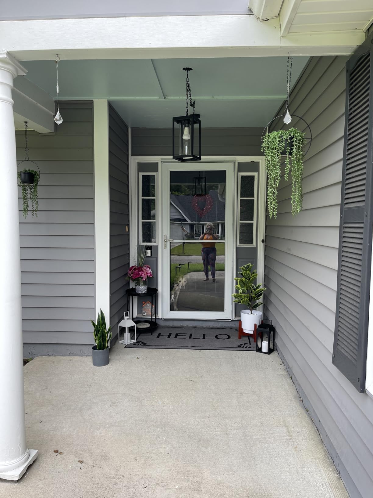 Beionxii Outdoor Pendant Light, Modern Exterior Hanging Porch Lantern customer photo 2