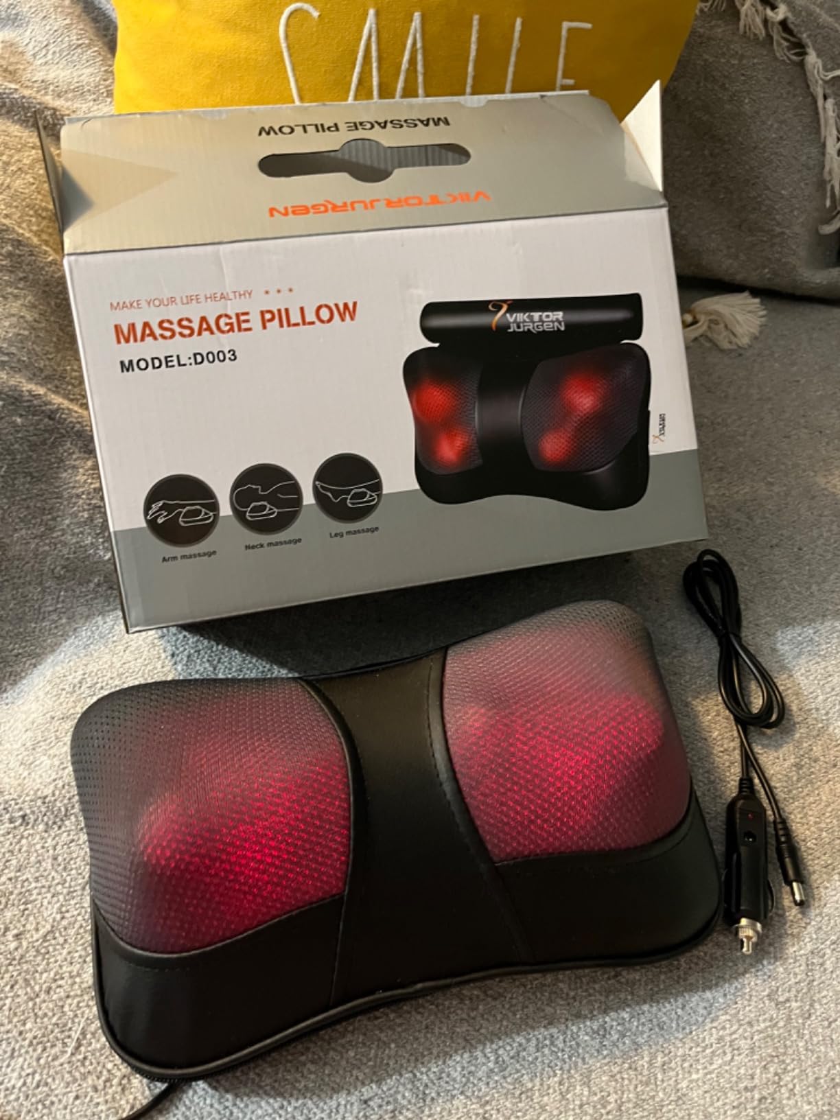 VIKTOR JURGEN Shiatsu Back Massager with Heat, Deep Tissue for Pain Relief customer photo 2