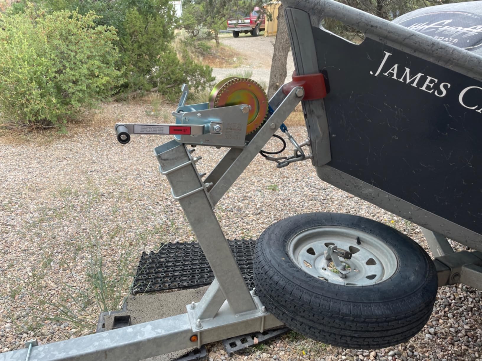 OPENROAD Boat Winch 3500lbs Hand Winch, with 32ft Blue Strap and 2 Speed switchable, for Boat Trailer Towing Winch customer photo 2