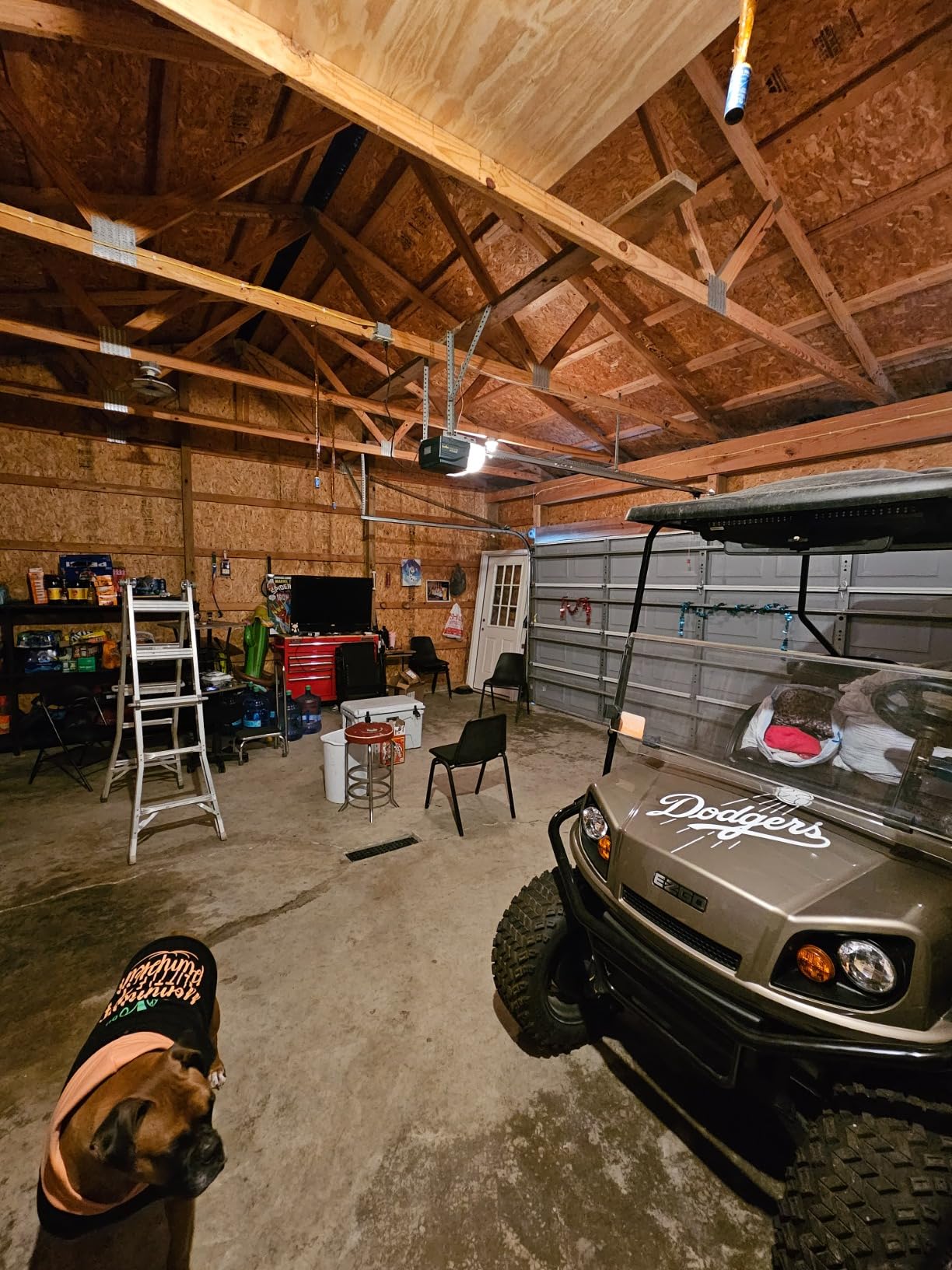 K KERNOWO LED Garage Lights, 140W 18500 Lumens Garage Lighting, 6000K Daylight with Deformable Three Panel Ceiling Light Fixture E26/E27 Triple Glow LED Shop Light for Basement Workshop Warehouse customer photo 2