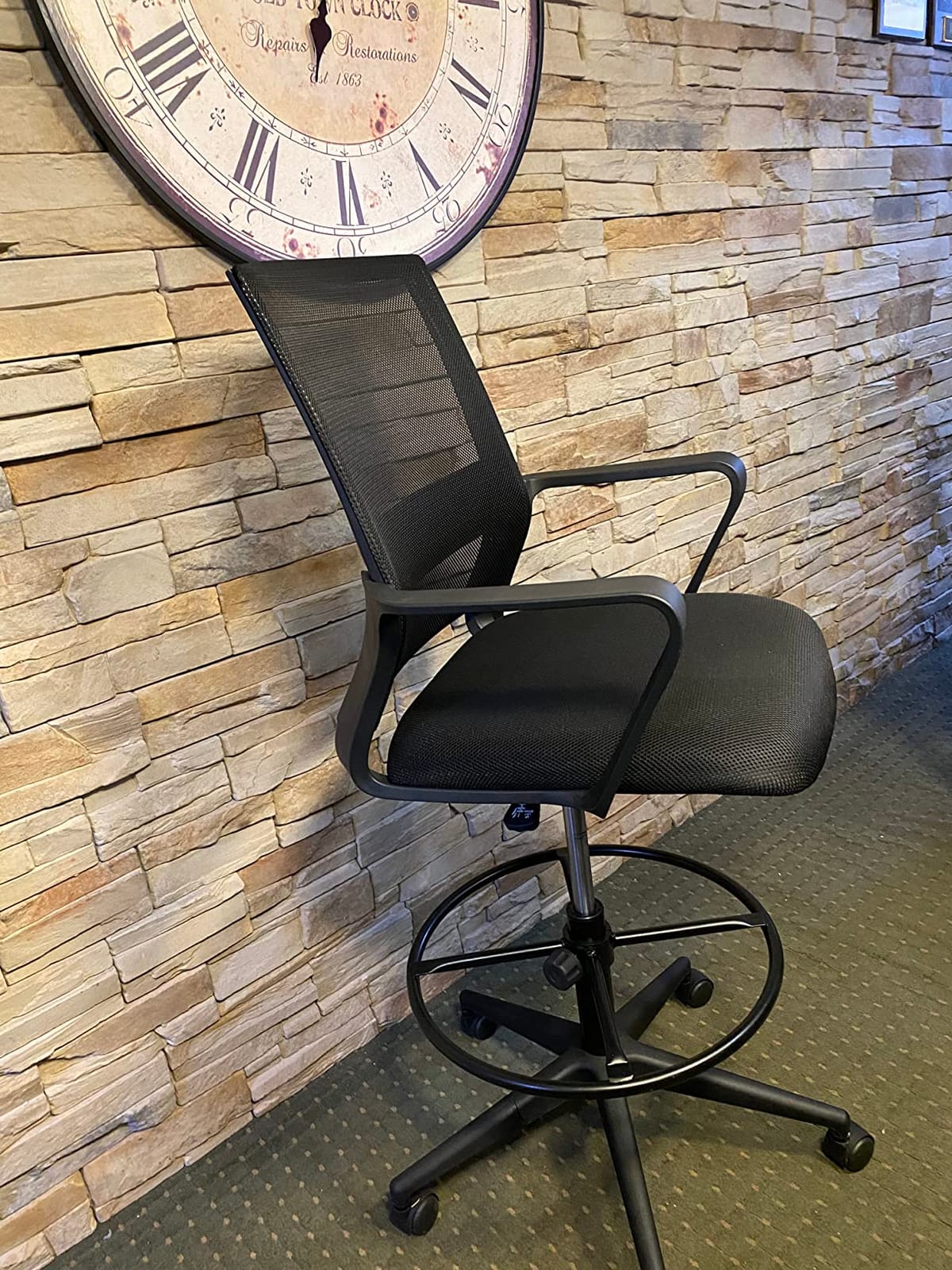 BestOffice | Tall Drafting Chair | Black | with Lumbar Support customer photo 1