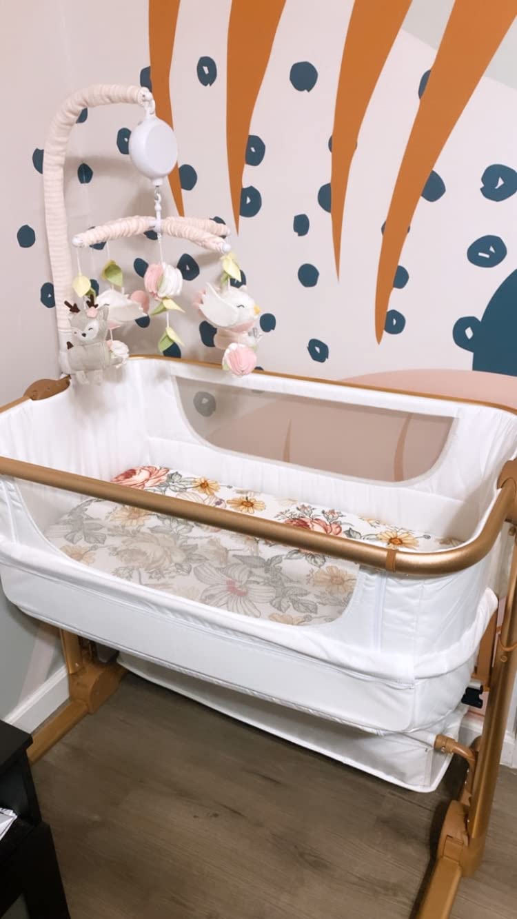 KoolerThings Baby Bassinet, Bedside Sleeper for Baby, Easy Folding Portable Crib with Storage Basket for Newborn, Bedside Bassinet, Comfy Mattress/Travel Bag Included (Grey) customer photo 1