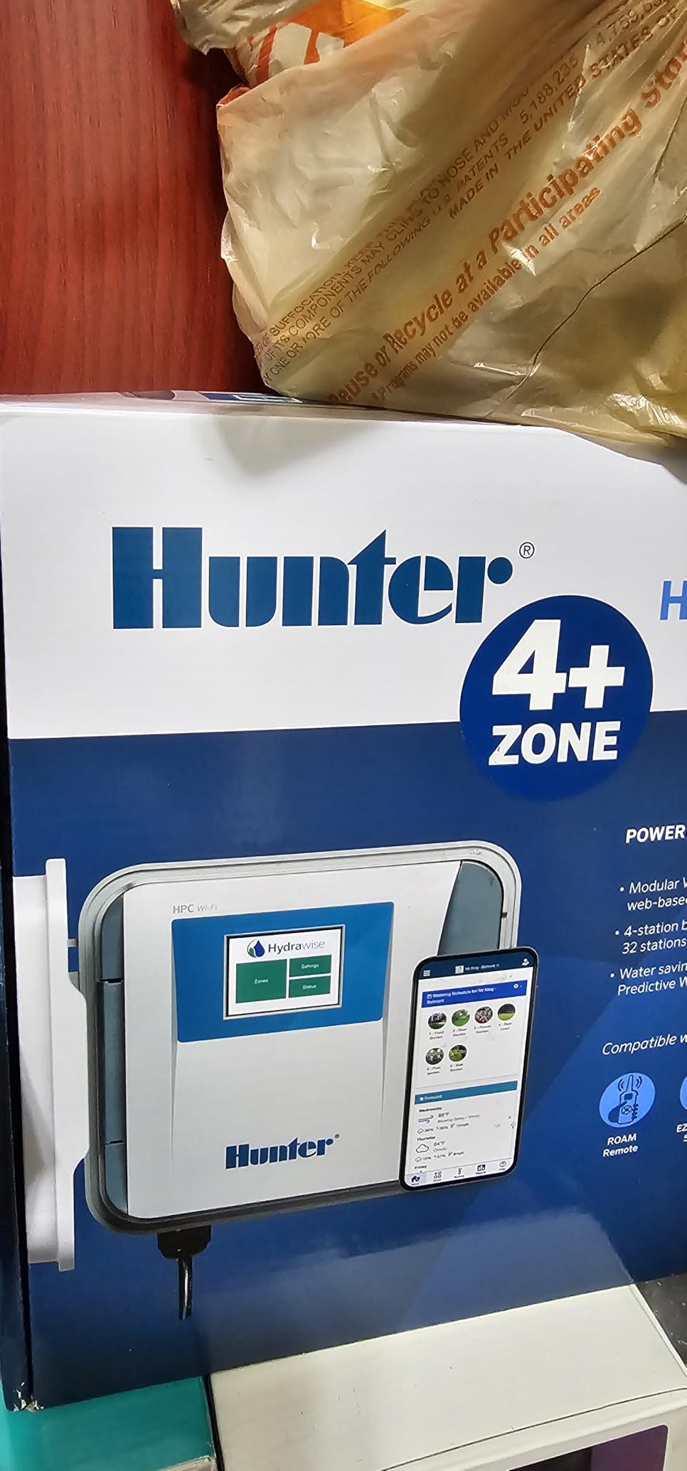 Hunter HPC400 Sprinkler Controller, 4 Zone, WiFi Smart Sprinkler Timer | Indoor/outdoor 4 station irrigation controller with Hydrawise app control, touchscreen, and expansion up to 32 zones customer photo 2