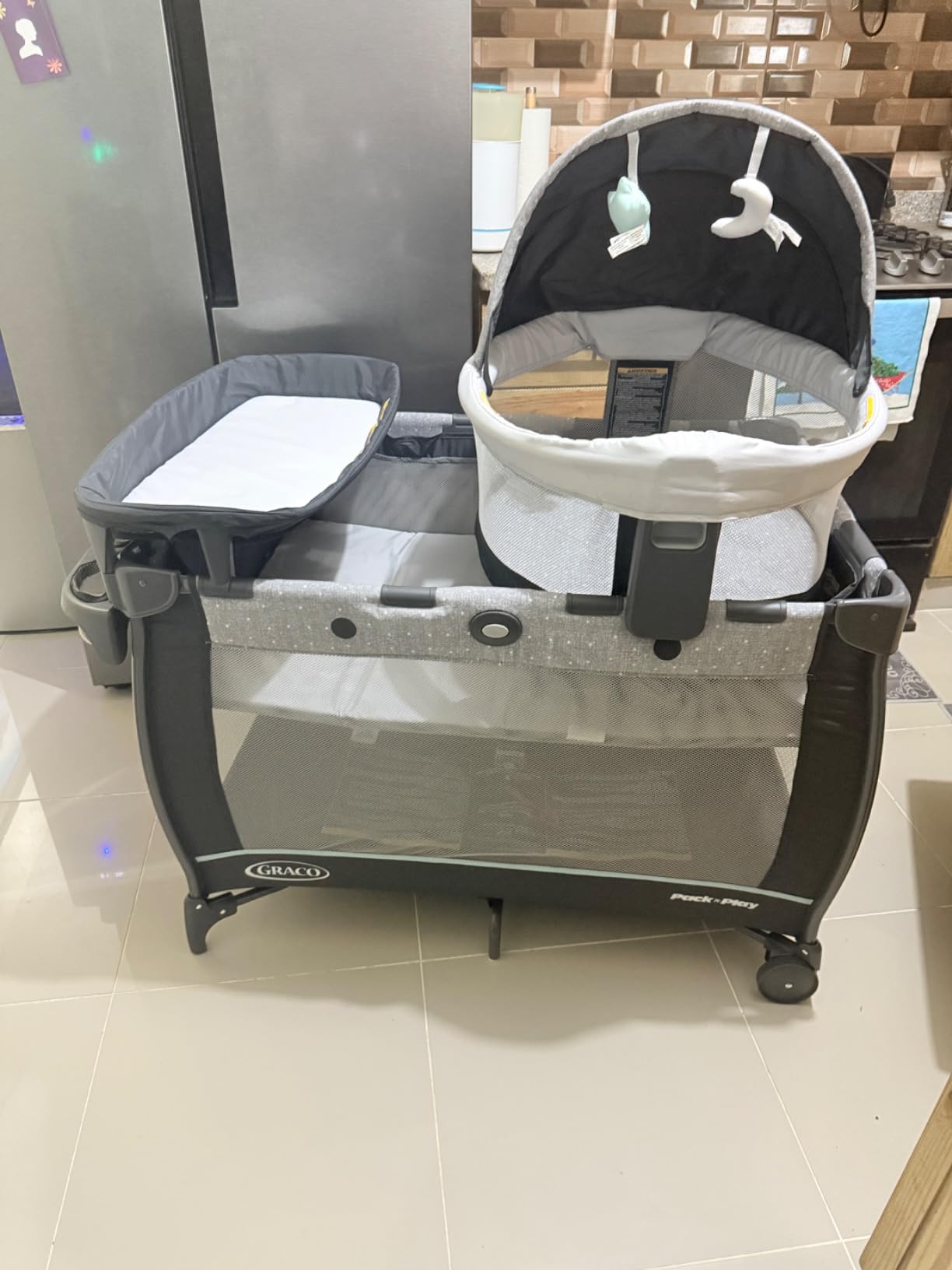 Graco Pack n Play Dome LX Playard with Baby Bassinet, Lightweight Portable Crib, Push-Button Fold, Redmond Convertible customer photo 1