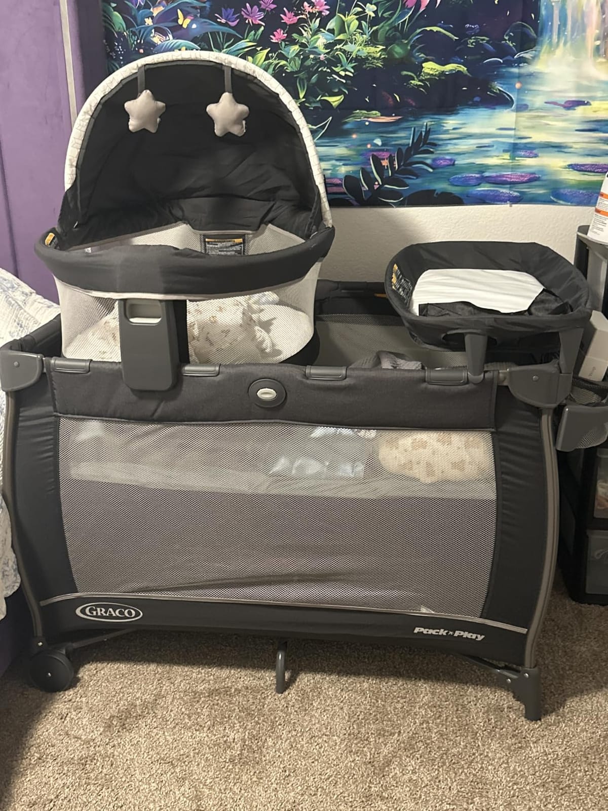 Graco Pack n Play Dome LX Playard with Baby Bassinet, Lightweight Portable Crib, Push-Button Fold, Redmond Convertible customer photo 2