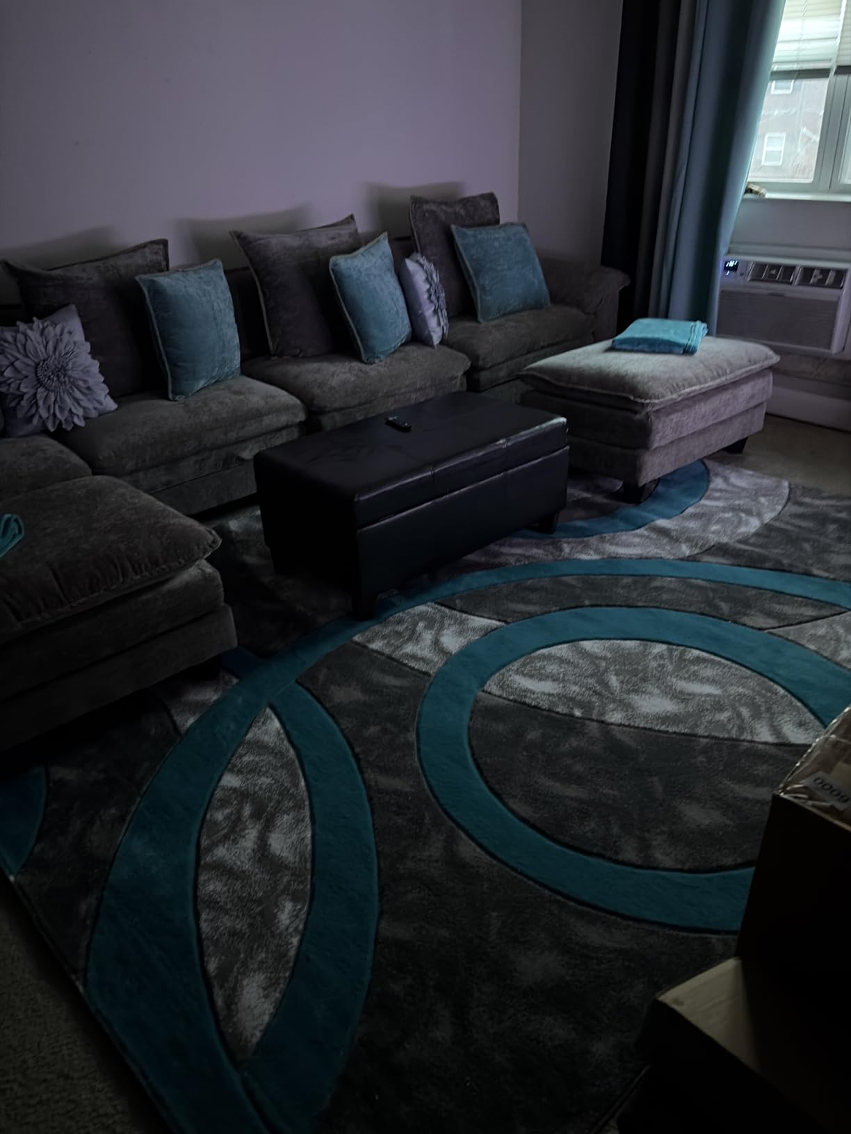 GLORY RUGS Area Rug Modern 8x10 Grey Black Circles Geometry Soft Hand Carved Contemporary Floor Carpet Fluffy Texture for Indoor Living Dining Room and Bedroom Area customer photo 1