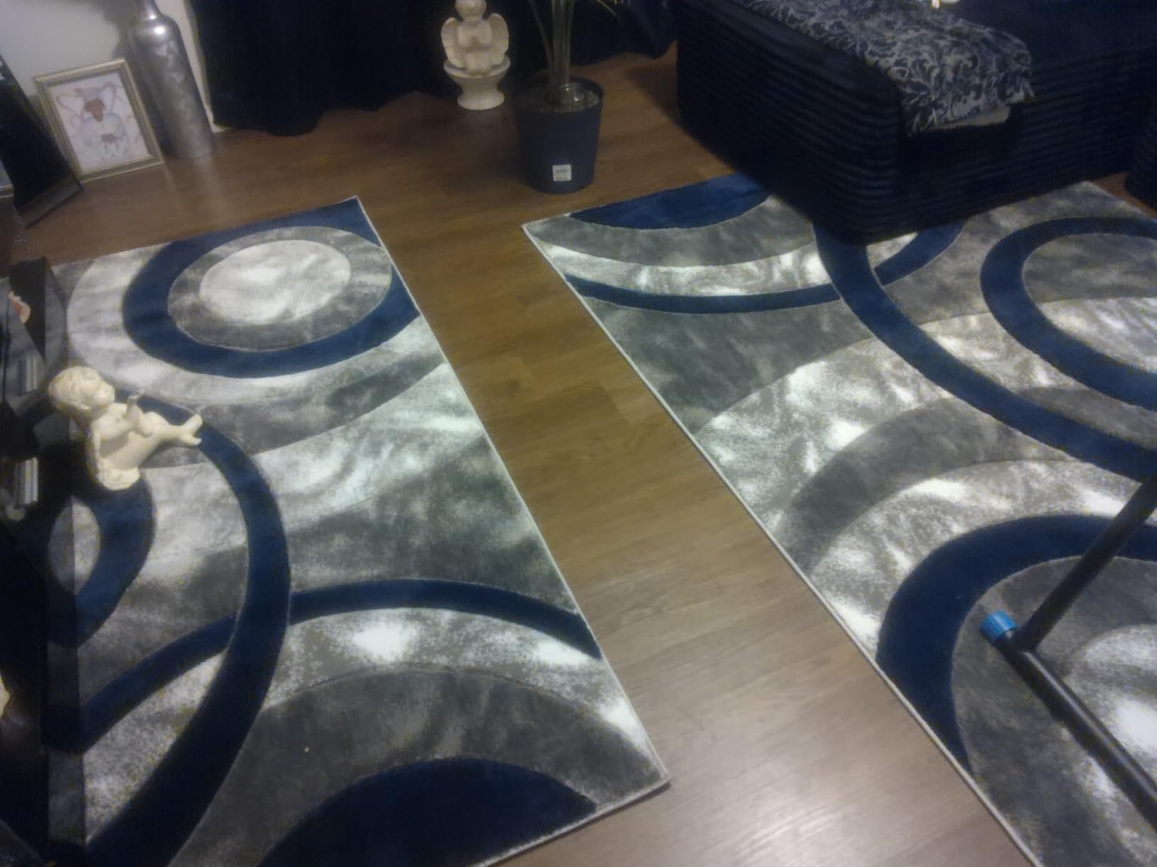 GLORY RUGS Area Rug Modern 8x10 Grey Black Circles Geometry Soft Hand Carved Contemporary Floor Carpet Fluffy Texture for Indoor Living Dining Room and Bedroom Area customer photo 2