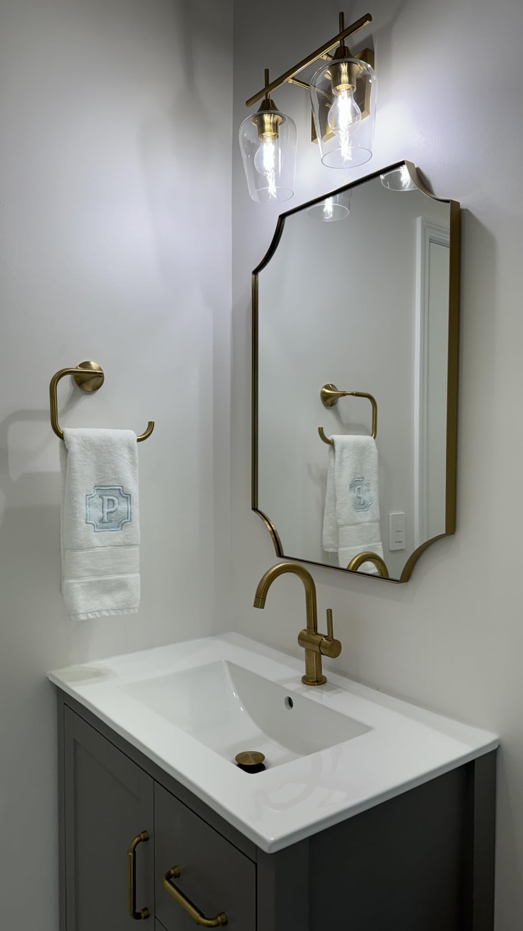 VONLUCE 3 Light Bathroom Vanity Light Fixture,Brushed Gold customer photo 1