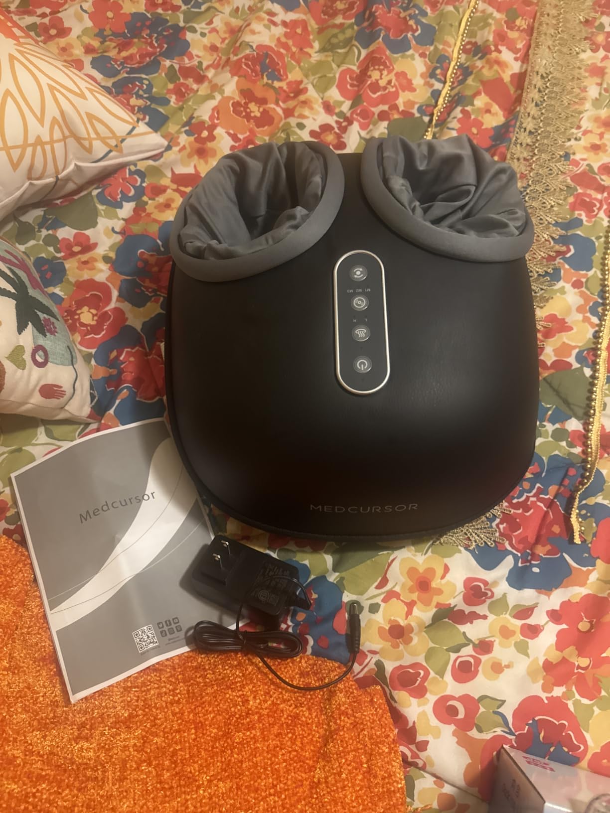 Medcursor Foot Massager with Heat - Shiatsu Feet Massage Machine Delivers Relief for Tired Muscles & Plantar, Deep Kneading Therapy, Multi-Level Settings for Home, Office Use, Size up to 13