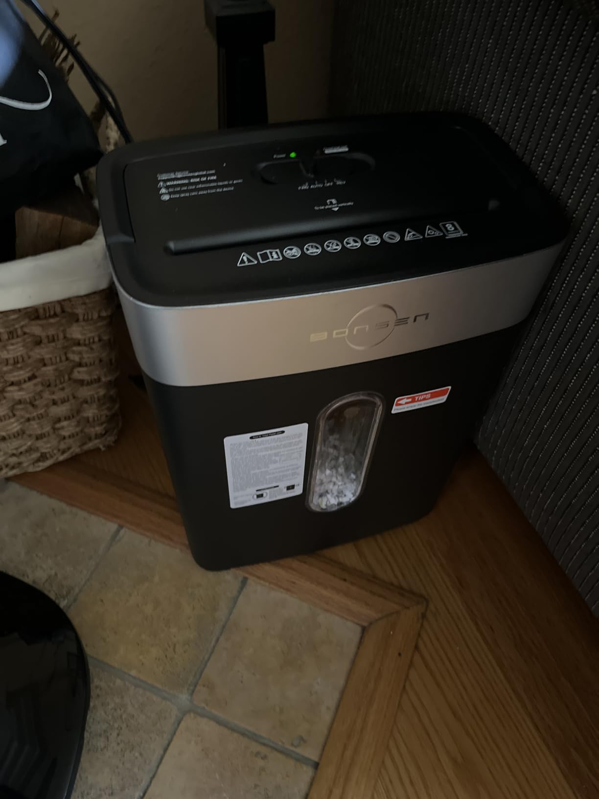 BONSEN Shredder for Home Office, 4 Gallons 8-Sheet Cross Cut Credit Card Shredder, Small Paper Shredder for Home Use, High Security Level P-4, ETL Certification (S3101) customer photo 2