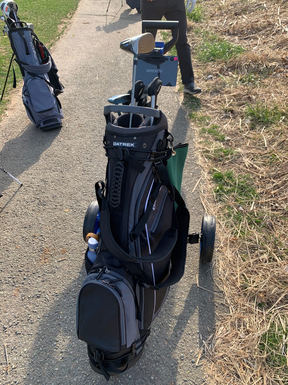 SereneLife Golf Push Pull Cart with Deluxe Scorecard Holder, Adjustable Handle, Upper & Lower Strap Brackets, Lightweight Foldable Design with Quick Brake & Compact Folding customer photo 2