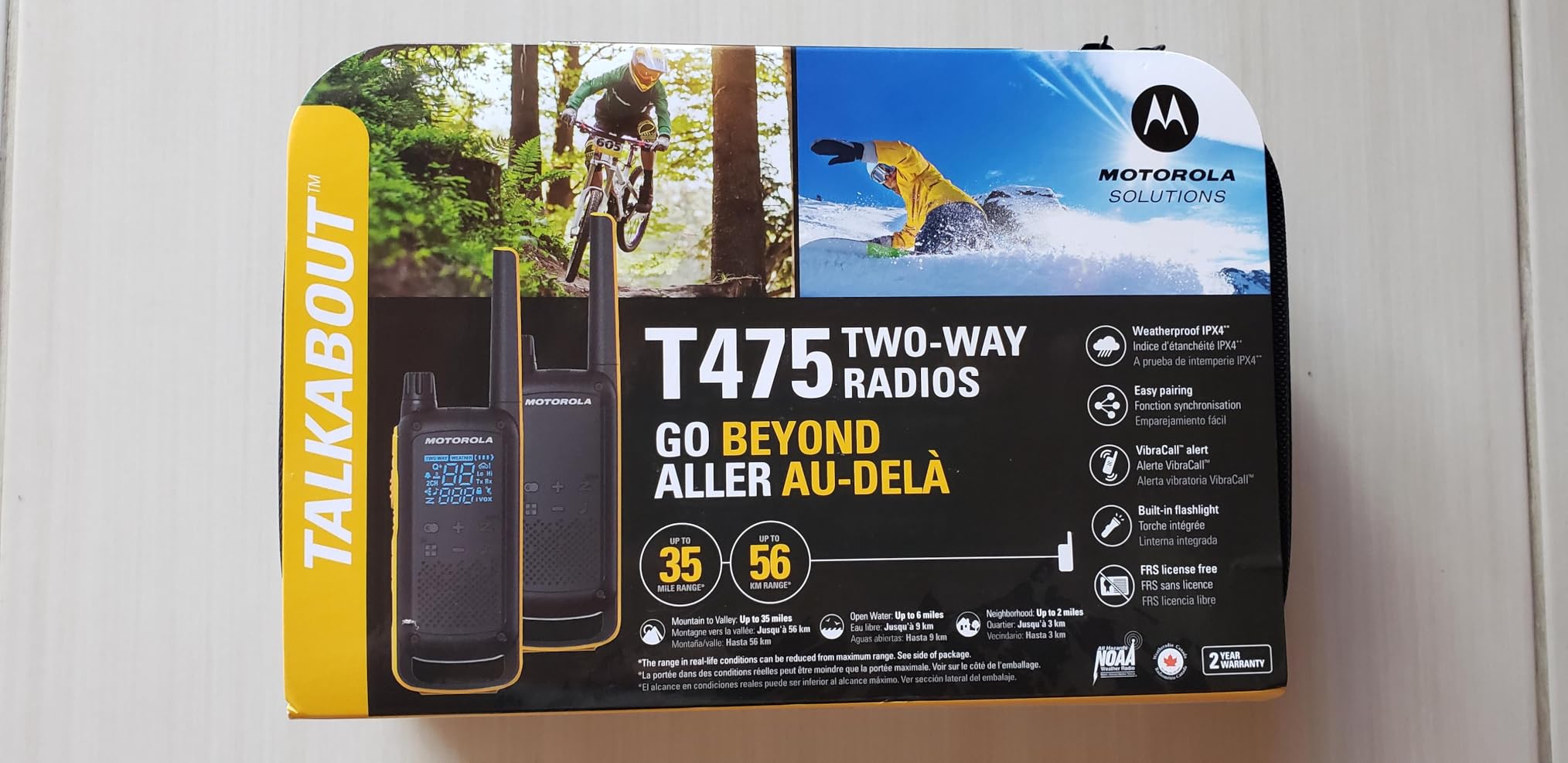 Motorola Solutions Talkabout T475 Extreme Two-Way Radio Black W/Yellow Rechargeable Two Pack customer photo 2