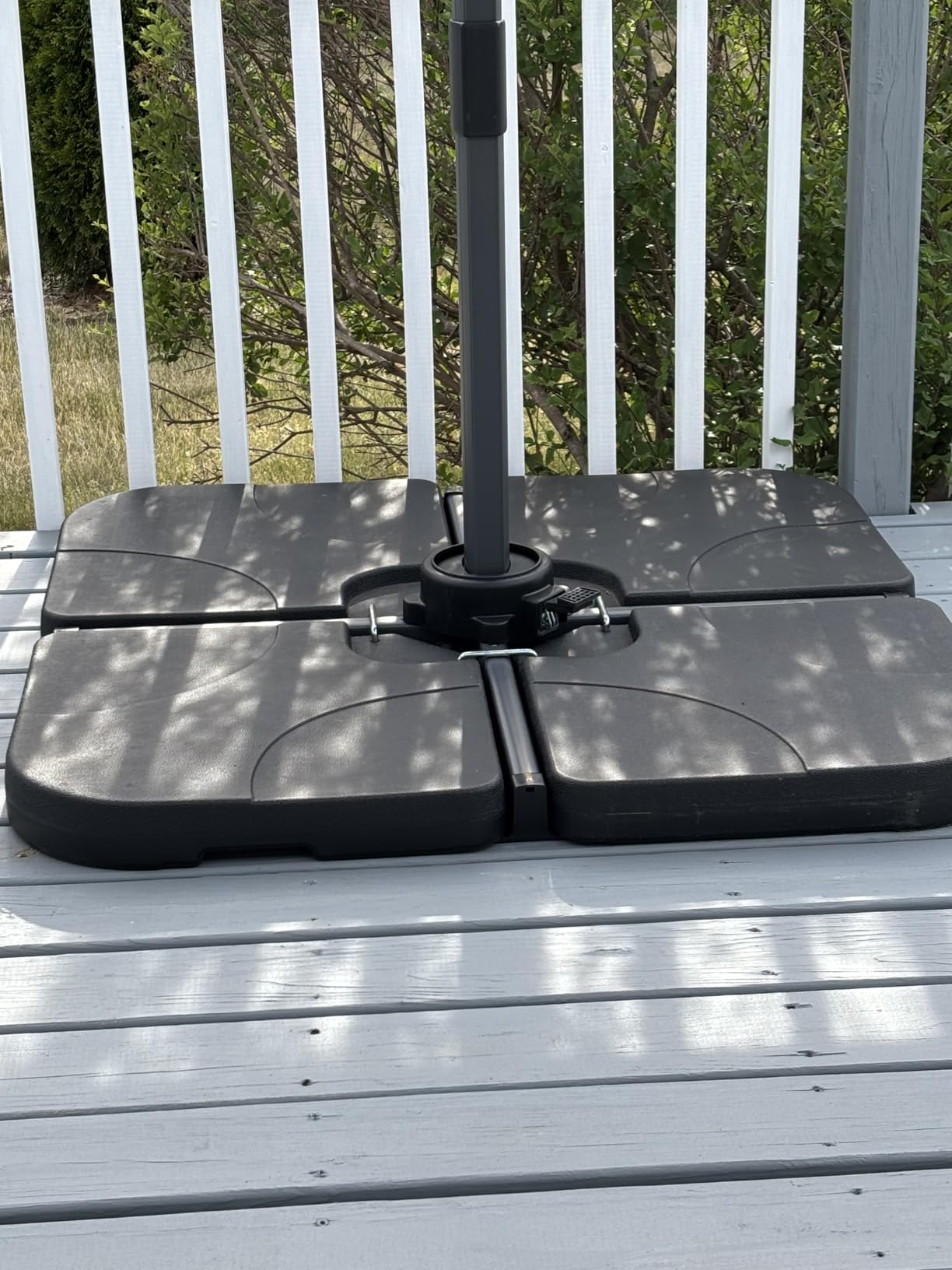 PURPLE LEAF Cantilever Umbrella 9' x 11.5' Rectangle 360° Rotation Grey | Fade Resistant, Built to Last, Easy Shade Control, Aluminum handle Smooth action, 360° Shade Freedom, 99% UV Protection customer photo 2