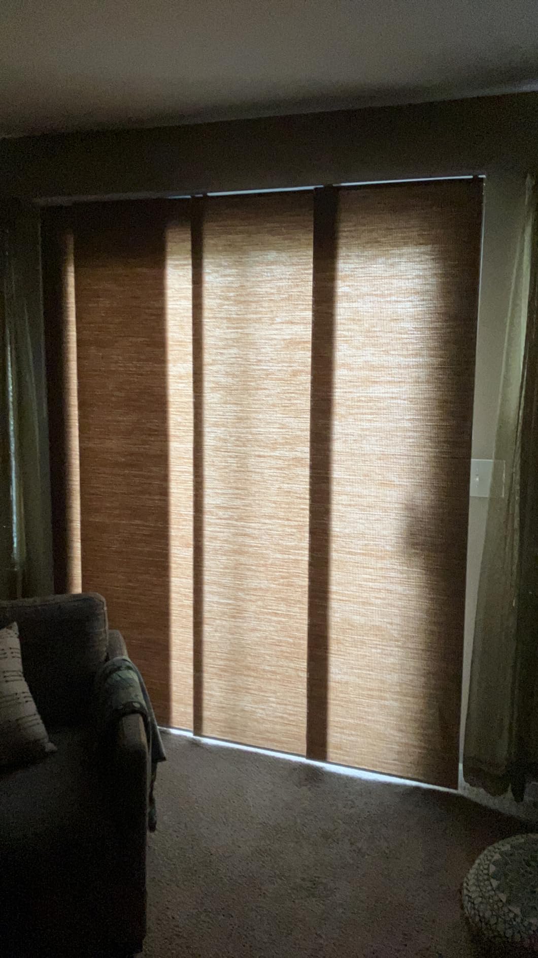 CHICOLOGY Panel Track Blinds, Brown Weave, 86