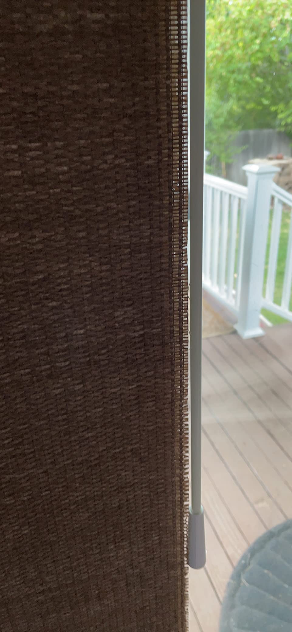 CHICOLOGY Panel Track Blinds, Brown Weave, 86