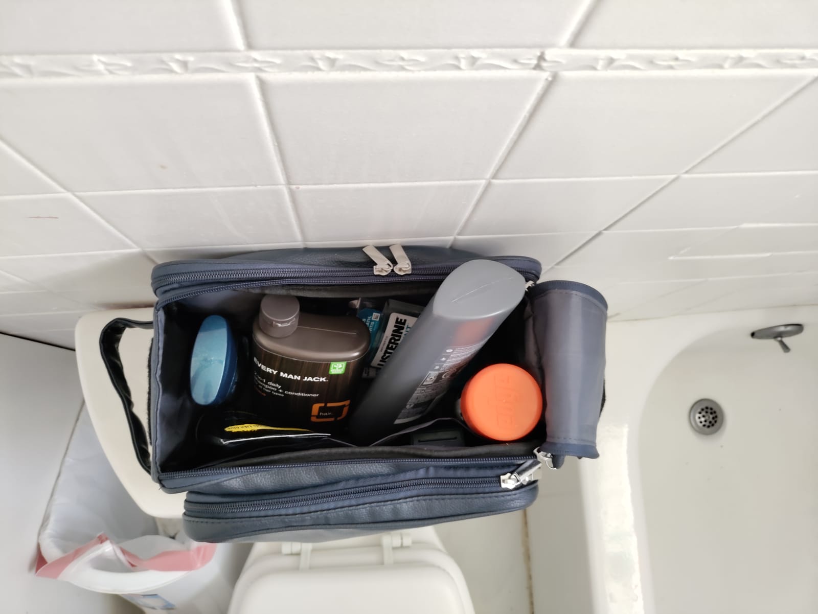 Buruis Extra Large Toiletry Bag for Men, PU Leather Travel Dopp Kit, Black customer photo 2
