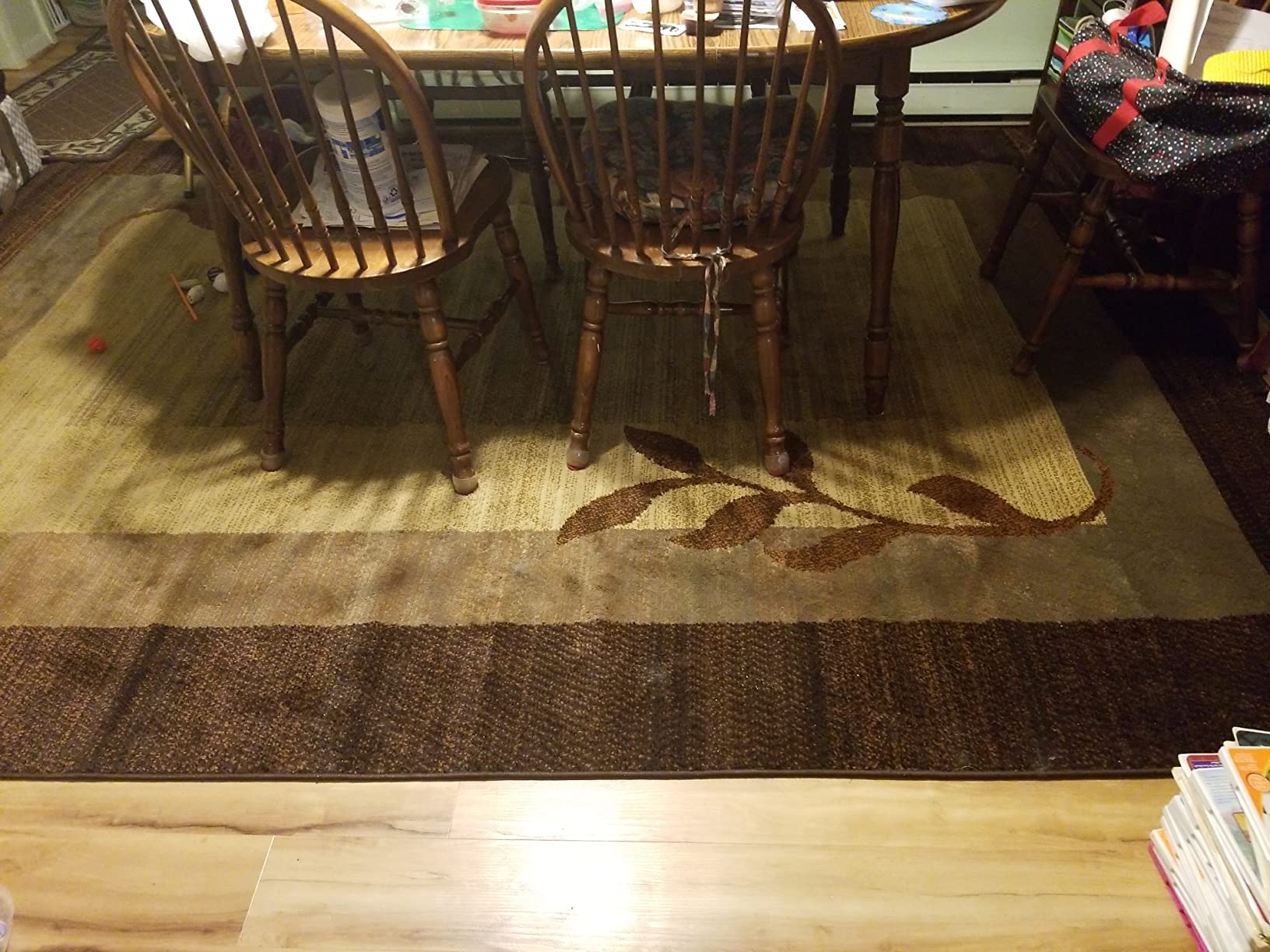 Home Dynamix Royalty Clover Contemporary Geometric Border Area Rug, Black/Blue, 5'2