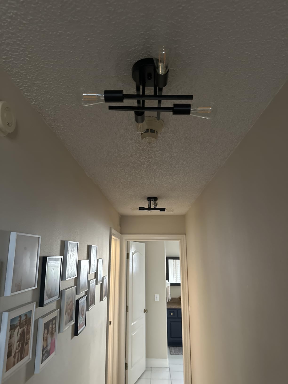 SunRider Industrial 4-Light Semi Flush Mount Ceiling Light Fixture, Modern Farmhouse Lights Matte Black, Rustic Sputnik Chandelier for Bedroom Foyer customer photo 1