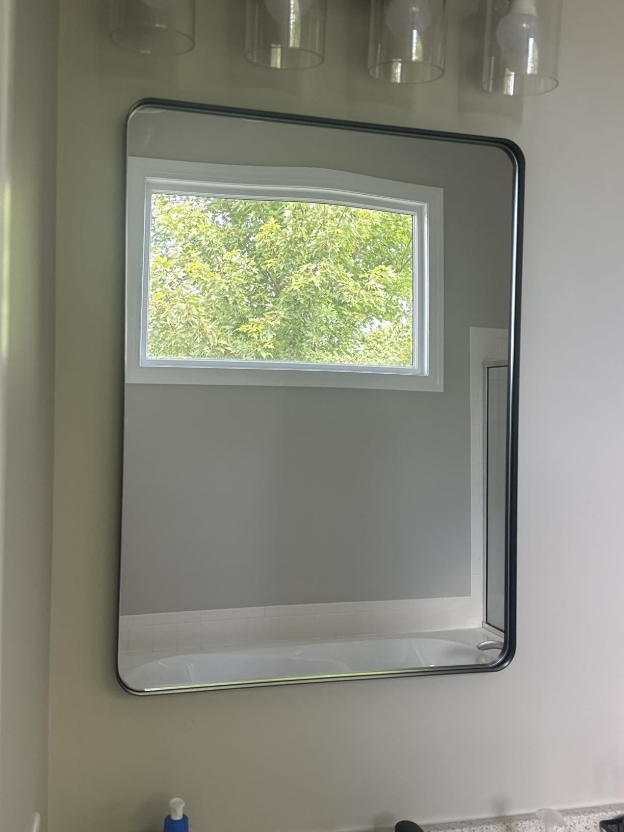 LOAAO 24X36 Inch Black Bathroom Mirror Metal Framed customer photo 2