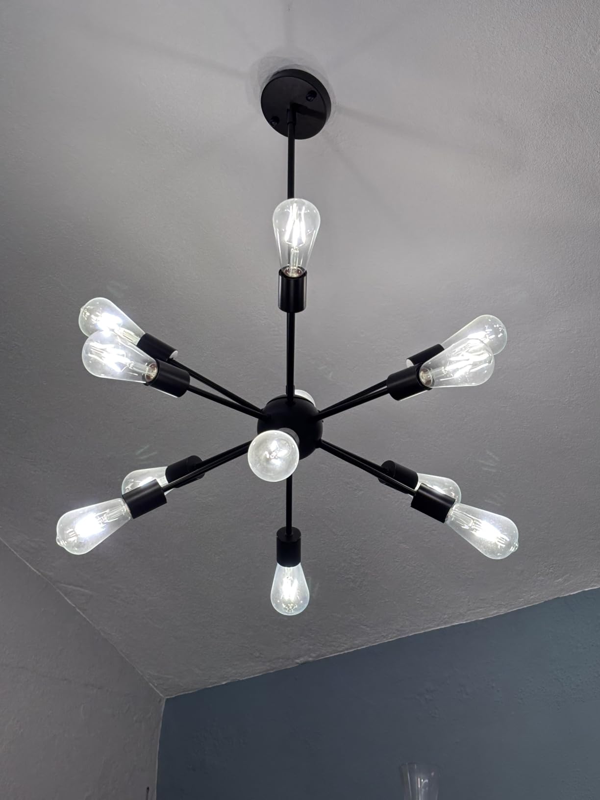 18-Light Black Sputnik Light Fixture, Farmhouse Chandeliers for Dining Room customer photo 1