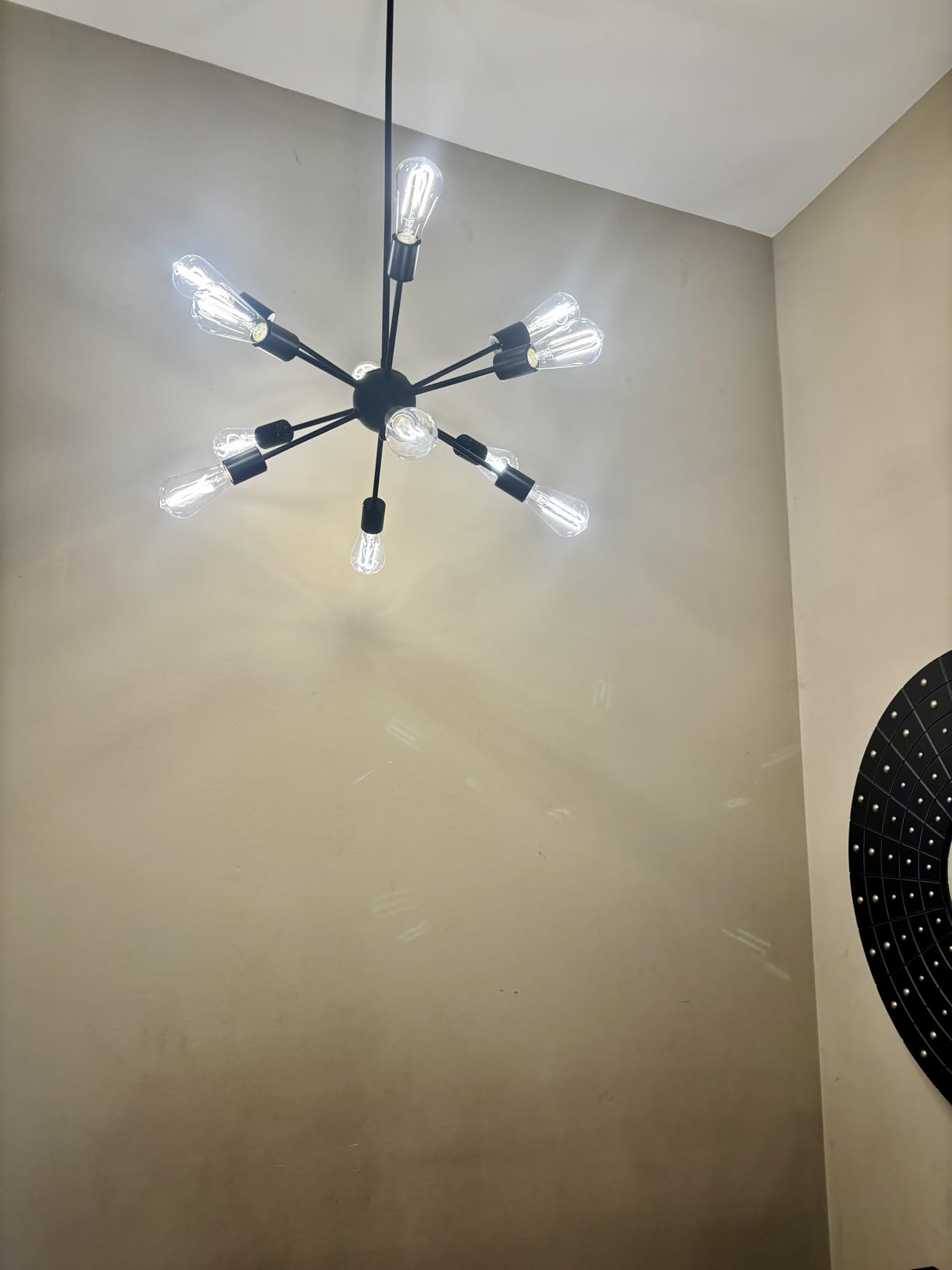 18-Light Black Sputnik Light Fixture, Farmhouse Chandeliers for Dining Room customer photo 2