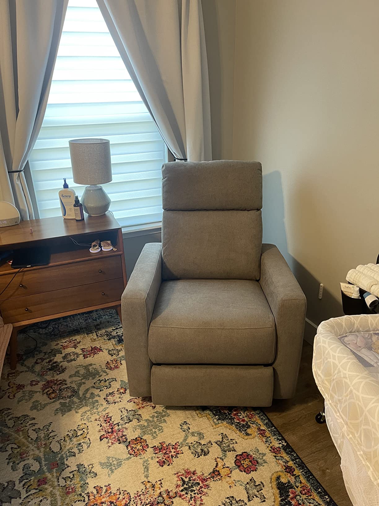 Nurture& The Glider Premium Power Recliner Nursery Glider Chair with Adjustable Head Support | Designed with a Thoughtful Combination of Function and Comfort | Built-in USB Charger (Ivory) customer photo 2