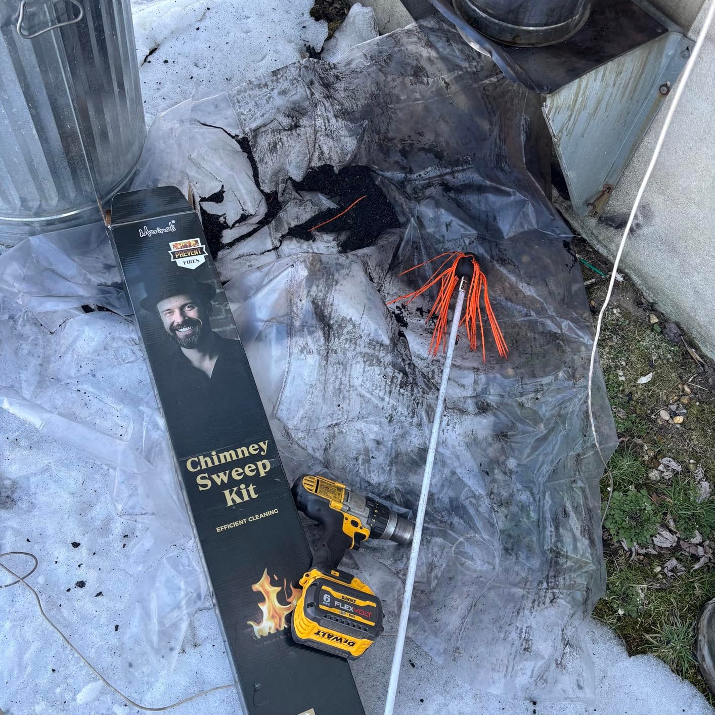 Chimney Sweep Kit - 46 Feet, Chrome Button Locking System, 14 Flexible Rods customer photo 2