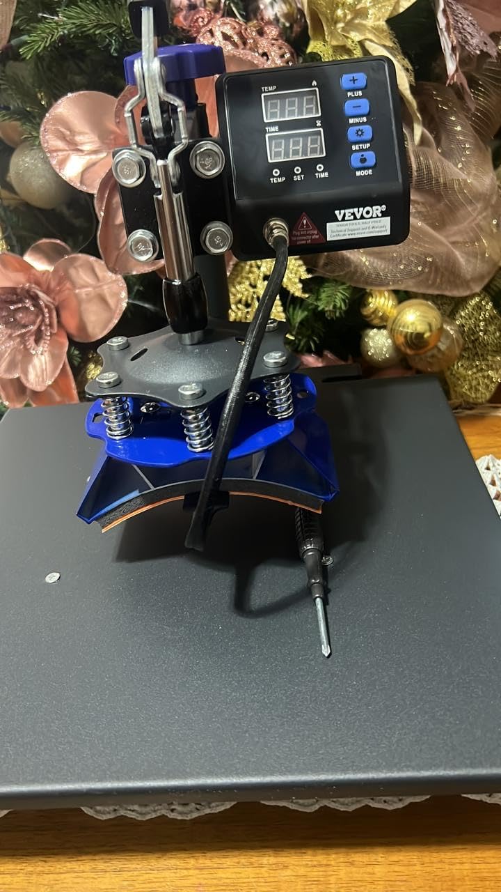 VEVOR 8 in 1 Heat Press Machine 15x15 Inch, 360° Swing Away Shirt Press Machine - Digital Professional Heat Transfer Tshirt Press Machine, Sublimation Heat Press for T Shirts Hat Cap Mug Plate Blue customer photo 1