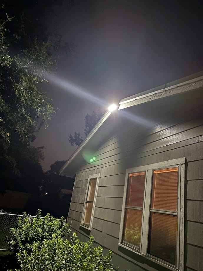 Tuffenough Solar Outdoor Lights 2500LM 210 LED Security Lights with Remote Control,3 Heads Motion Sensor Lights, IP65 Waterproof,270° Wide Angle Flood Wall Lights with 3 Modes(2 Packs) customer photo 1