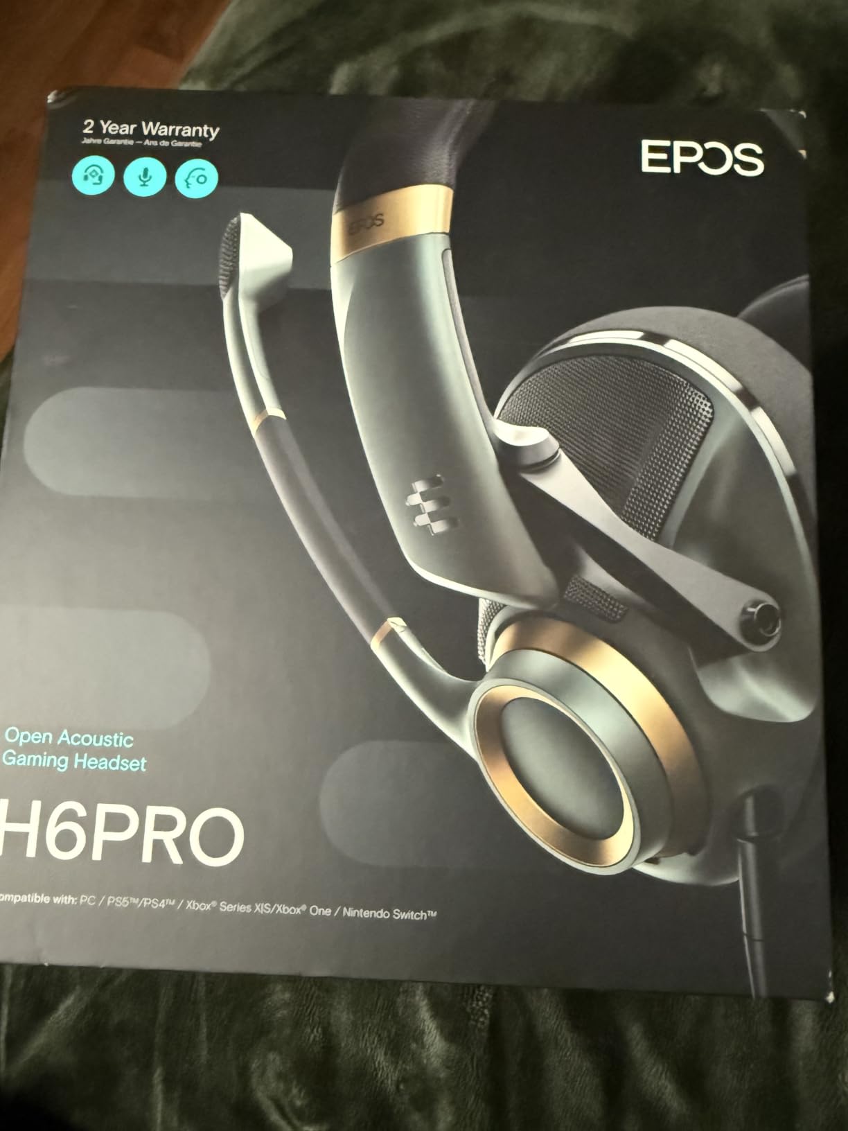 EPOS H6Pro Open Acoustic Gaming with Mic – Immersive Sound, Lightweight Comfort, and Durable Design – Works with Xbox, PS4/PS5 & PC/Windows – Green customer photo 2