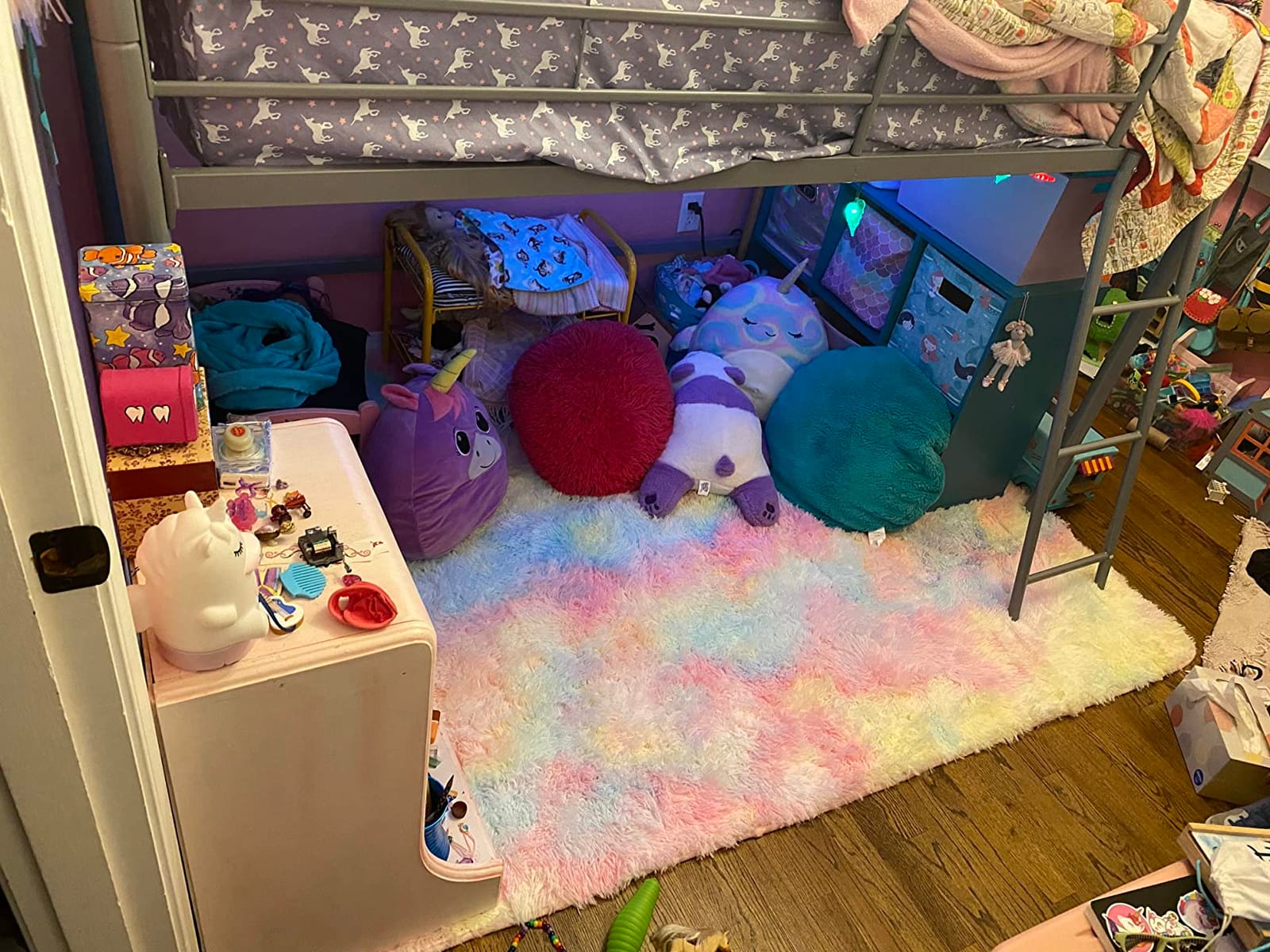A Nice Night Shaggy Fluffy Faux Fur Area Rug,Soft, Luxurious Shag Carpet Rugs for Nursery Rug, Bedroom, Living Room, Luxury Bed Side Plush Carpets, Rectangle (Light Purple, 6'x9') customer photo 1