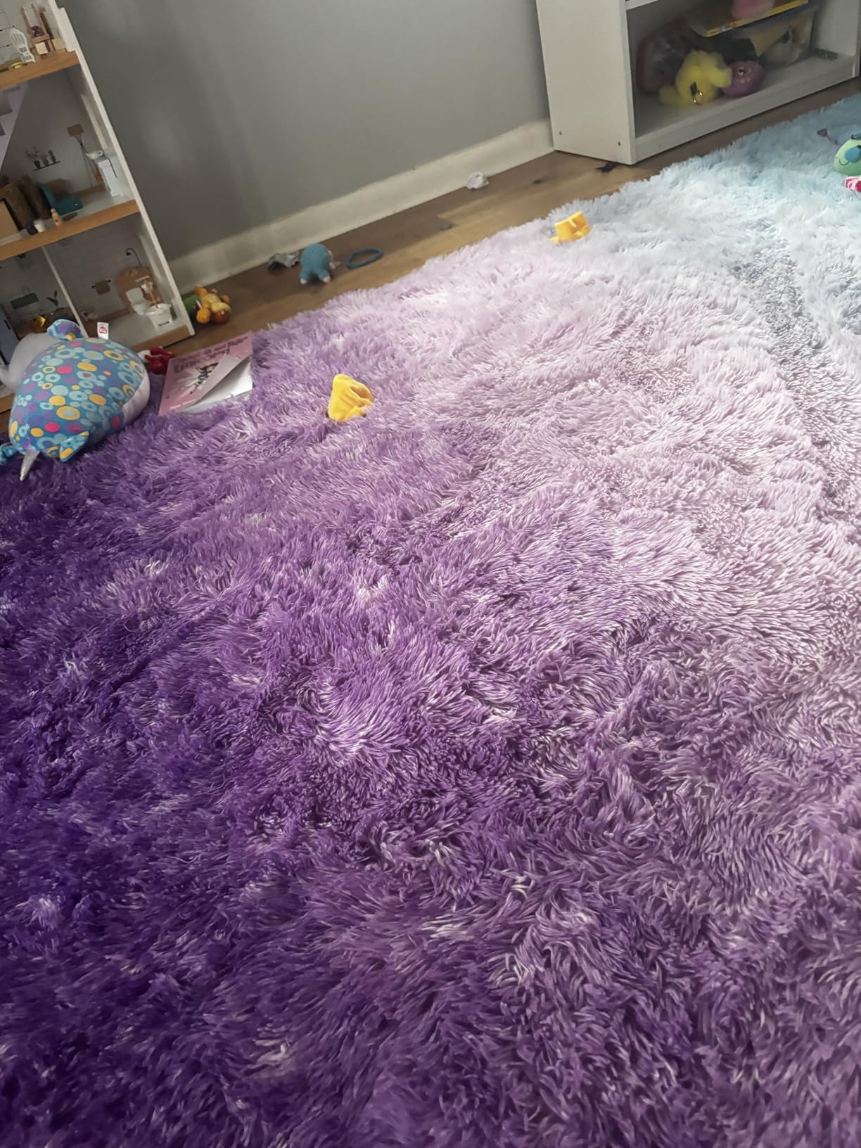A Nice Night Shaggy Fluffy Faux Fur Area Rug,Soft, Luxurious Shag Carpet Rugs for Nursery Rug, Bedroom, Living Room, Luxury Bed Side Plush Carpets, Rectangle (Light Purple, 6'x9') customer photo 2