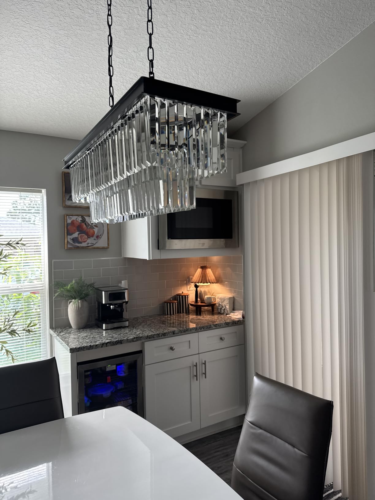 Weesalife Black Crystal Chandeliers for Dining Room，11-Lights L33.5 Inch customer photo 2