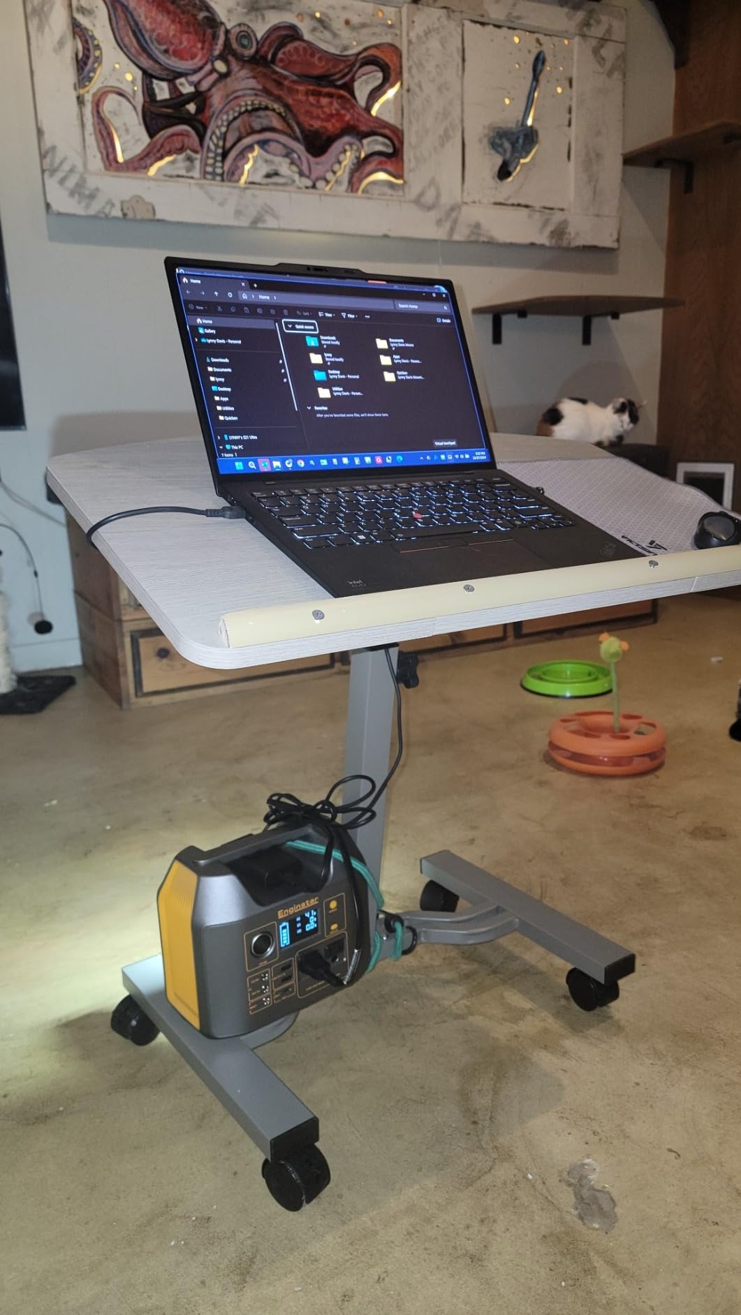 SHW Mobile Height Adjustable Laptop Rolling Cart w/Lockable Wheels, Black customer photo 1